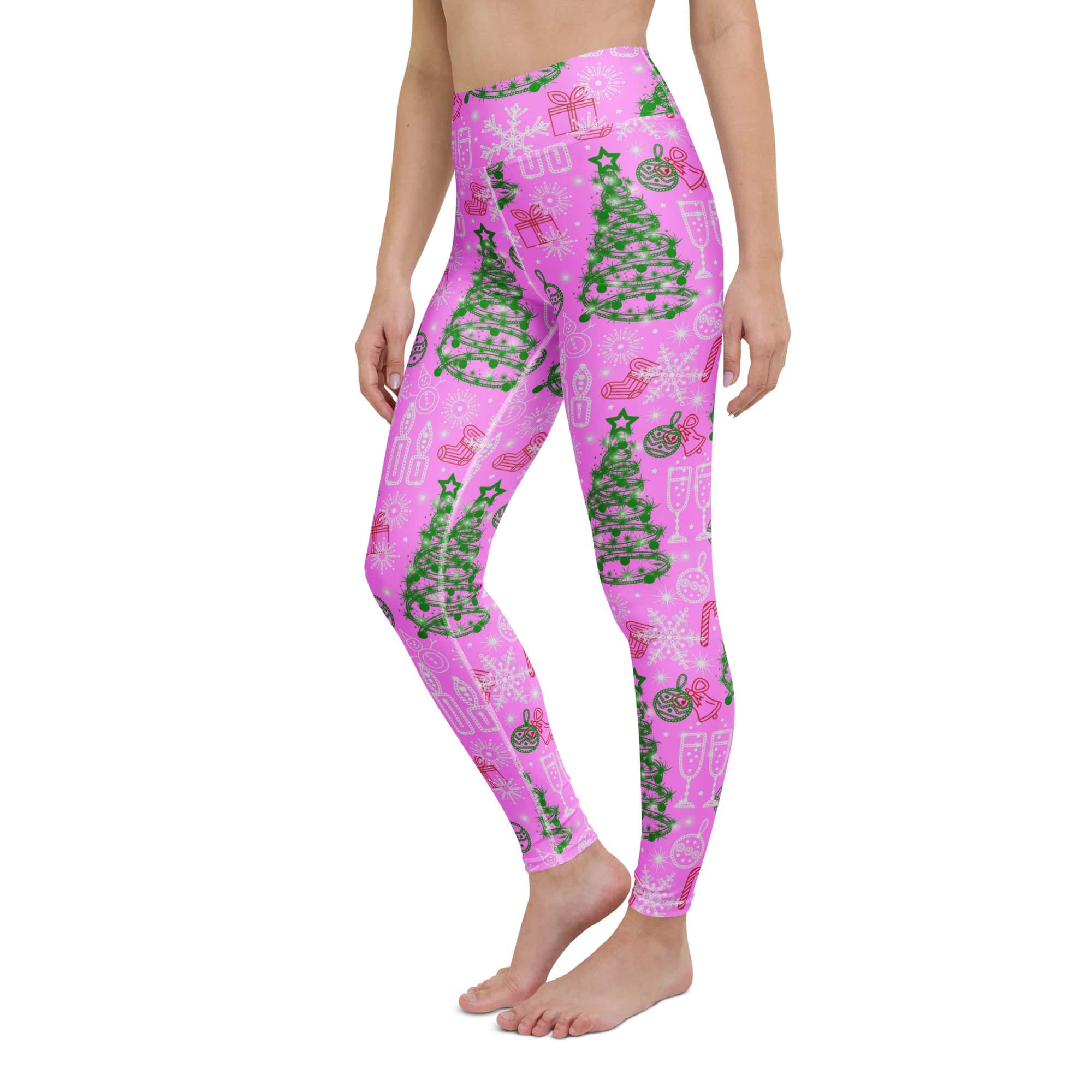 Pink Tinsel Dreams Yoga Leggings
