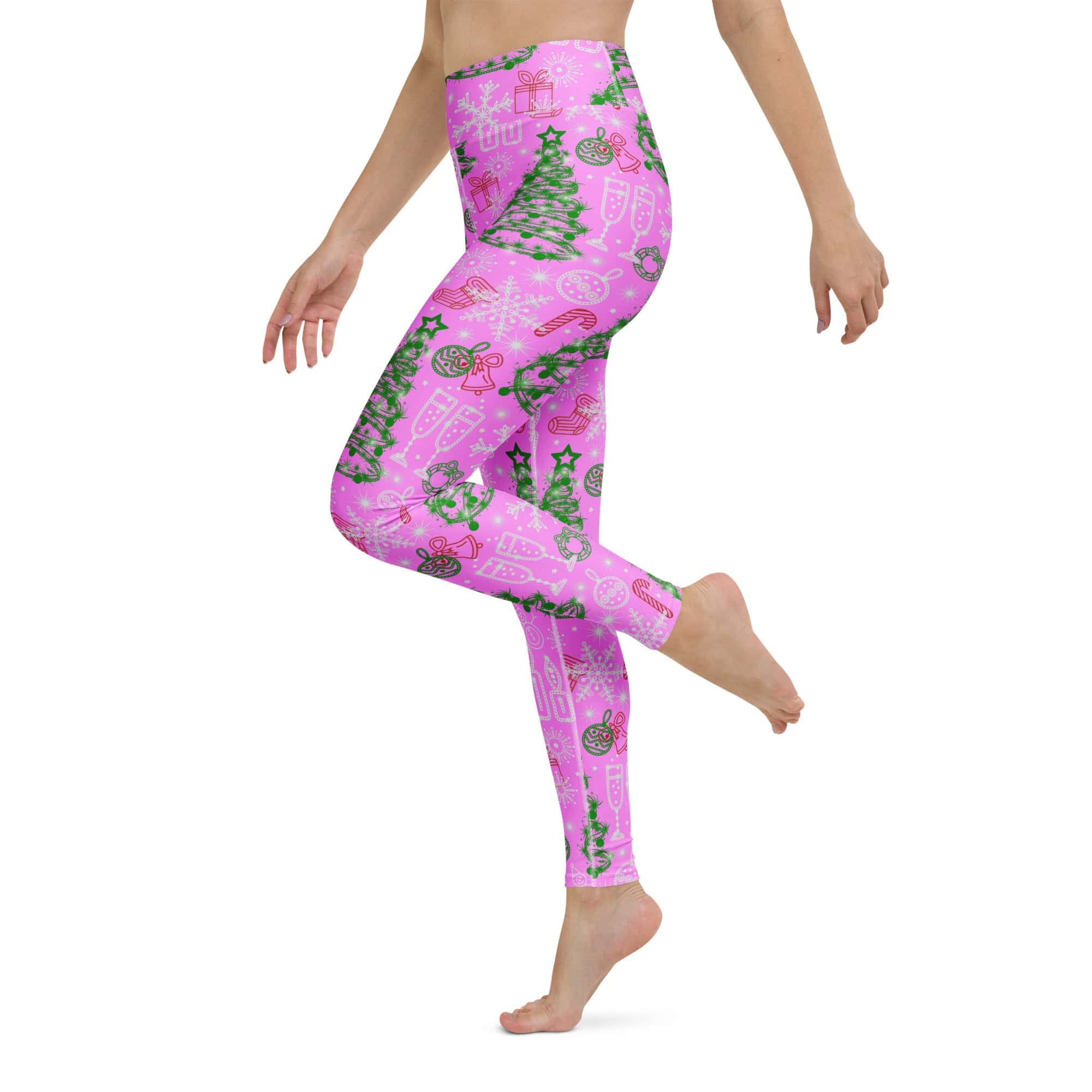 Pink Tinsel Dreams Yoga Leggings