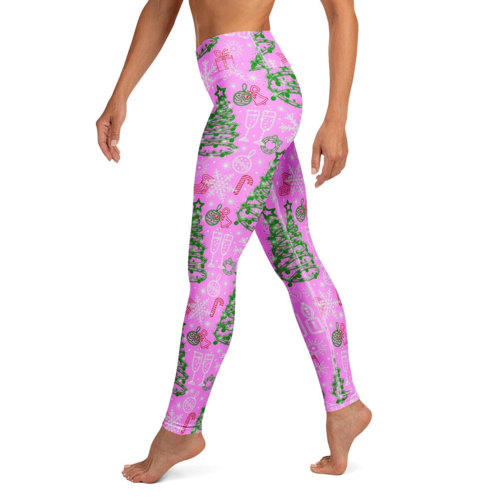 Pink Tinsel Dreams Yoga Leggings
