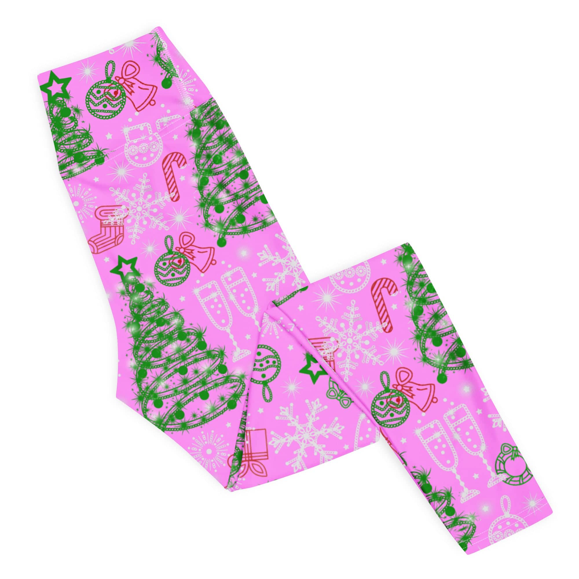 Pink Tinsel Dreams Yoga Leggings