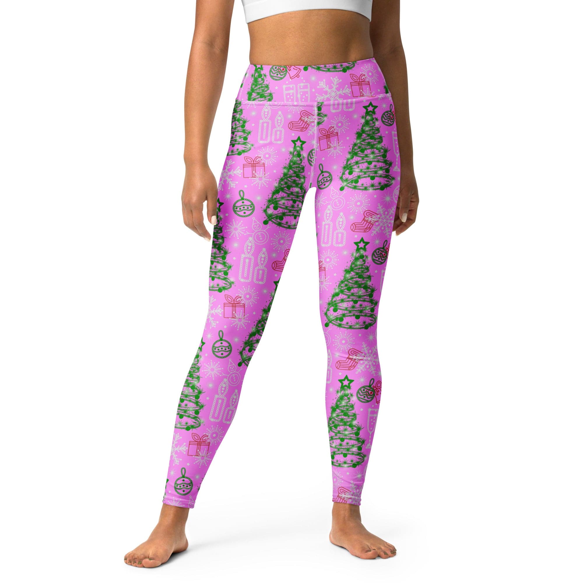 Pink Tinsel Dreams Yoga Leggings