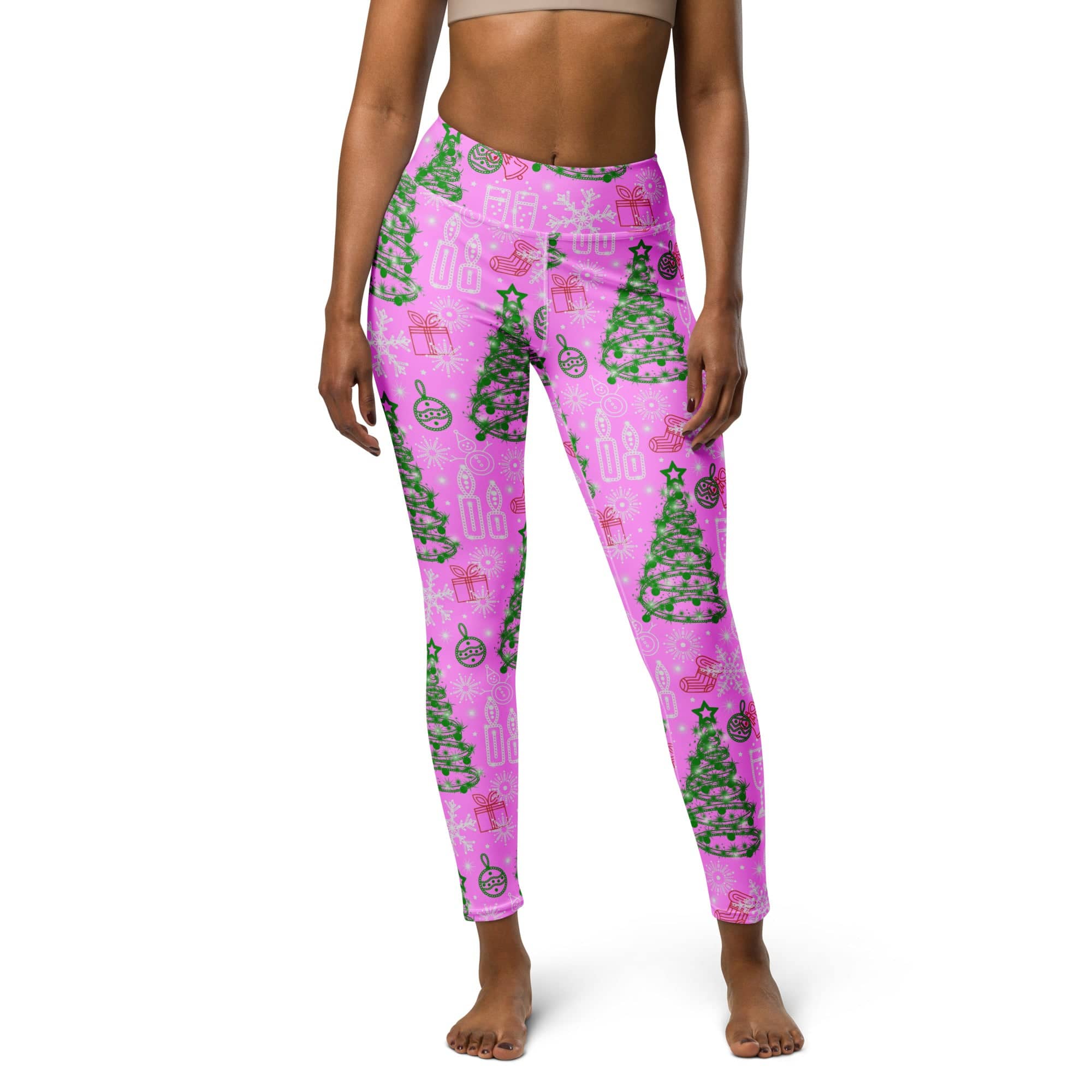 Pink Tinsel Dreams Yoga Leggings