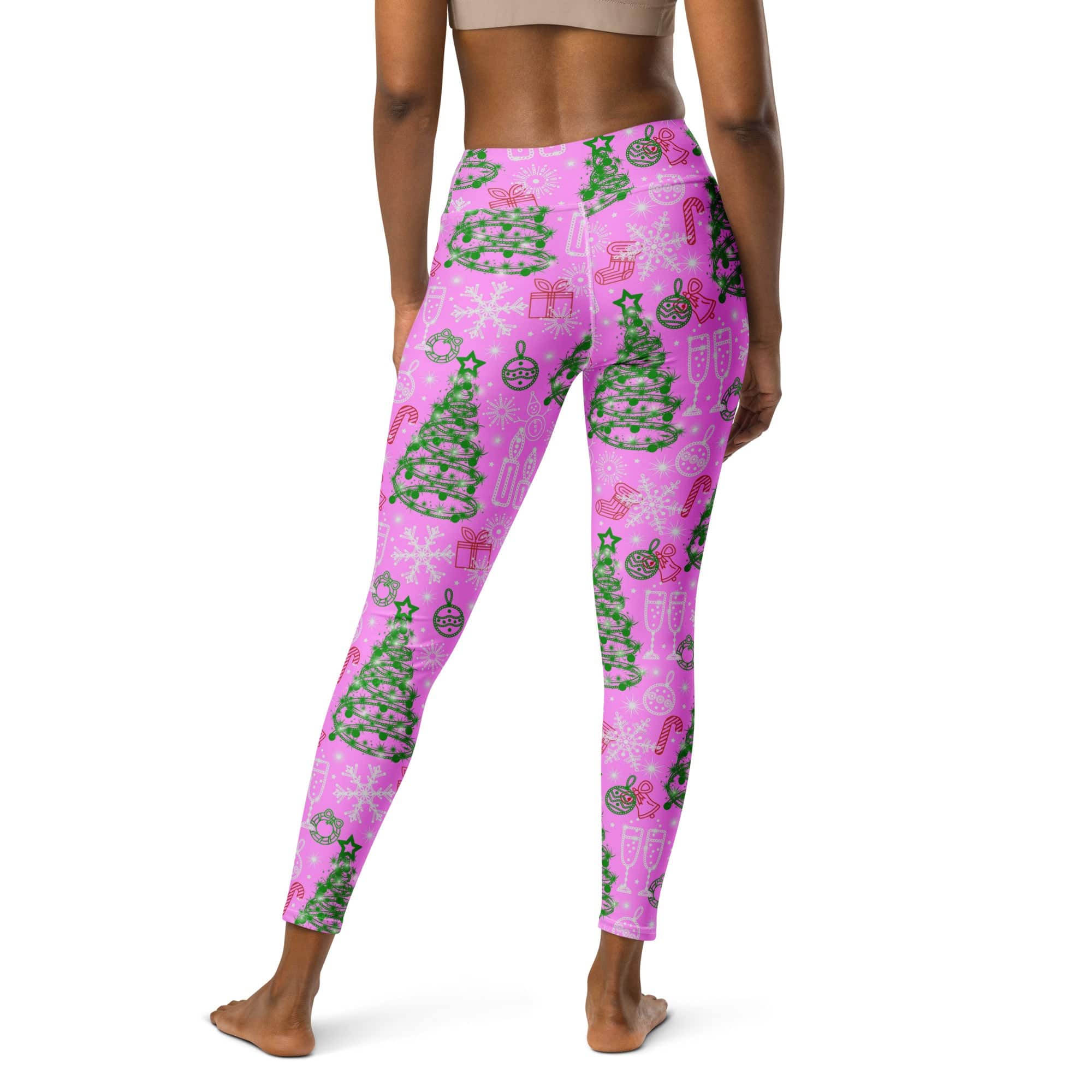 Pink Tinsel Dreams Yoga Leggings
