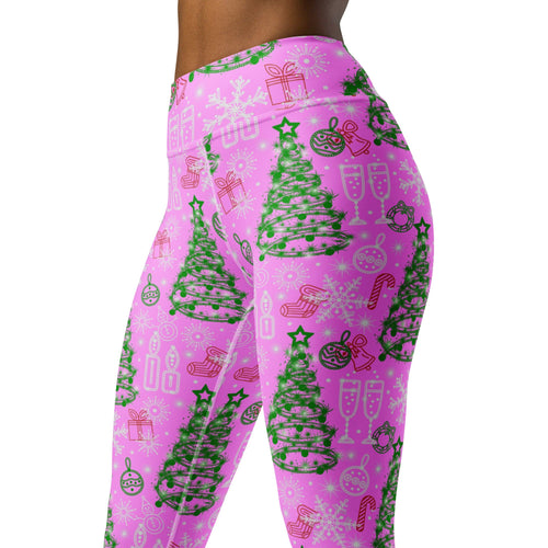 Pink Tinsel Dreams Yoga Leggings