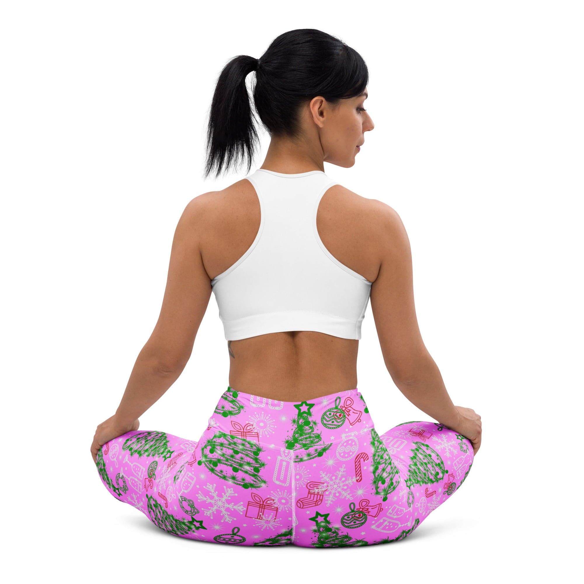 Pink Tinsel Dreams Yoga Leggings