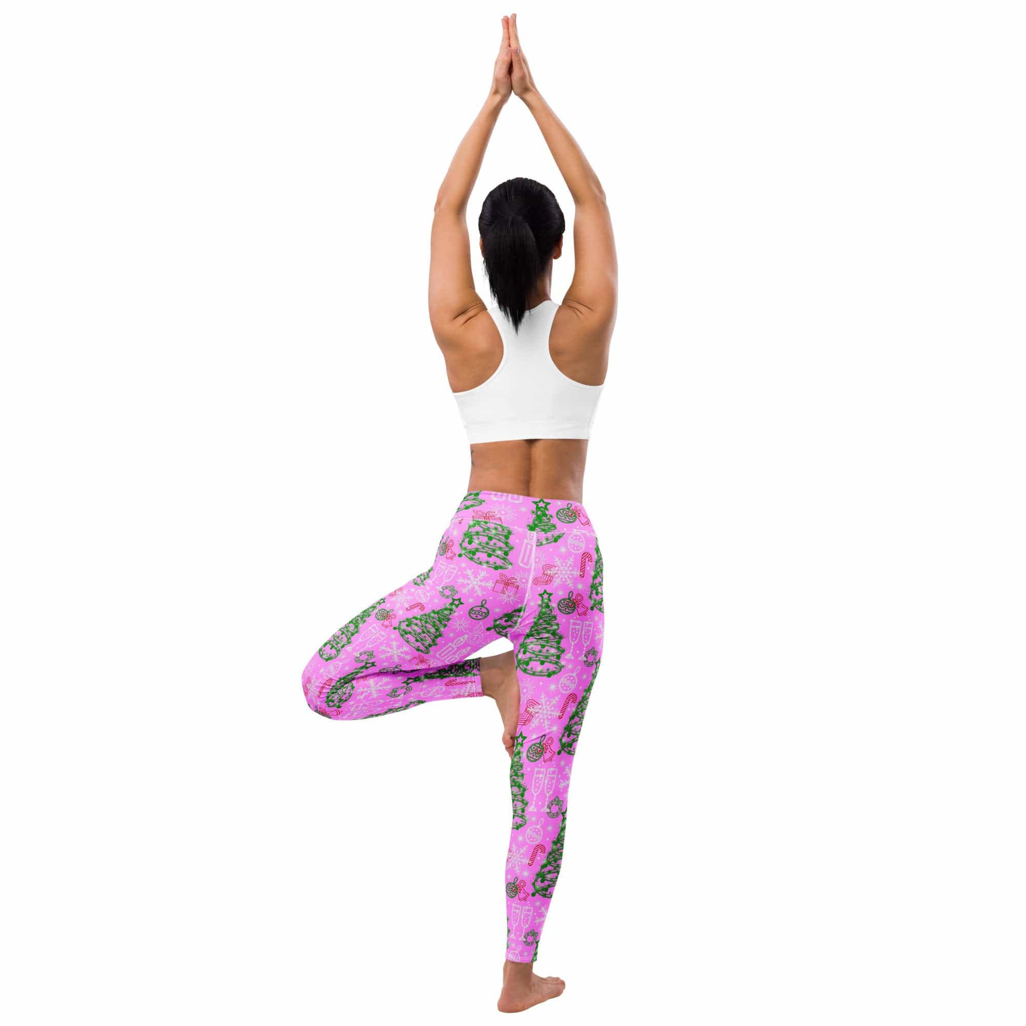 Pink Tinsel Dreams Yoga Leggings
