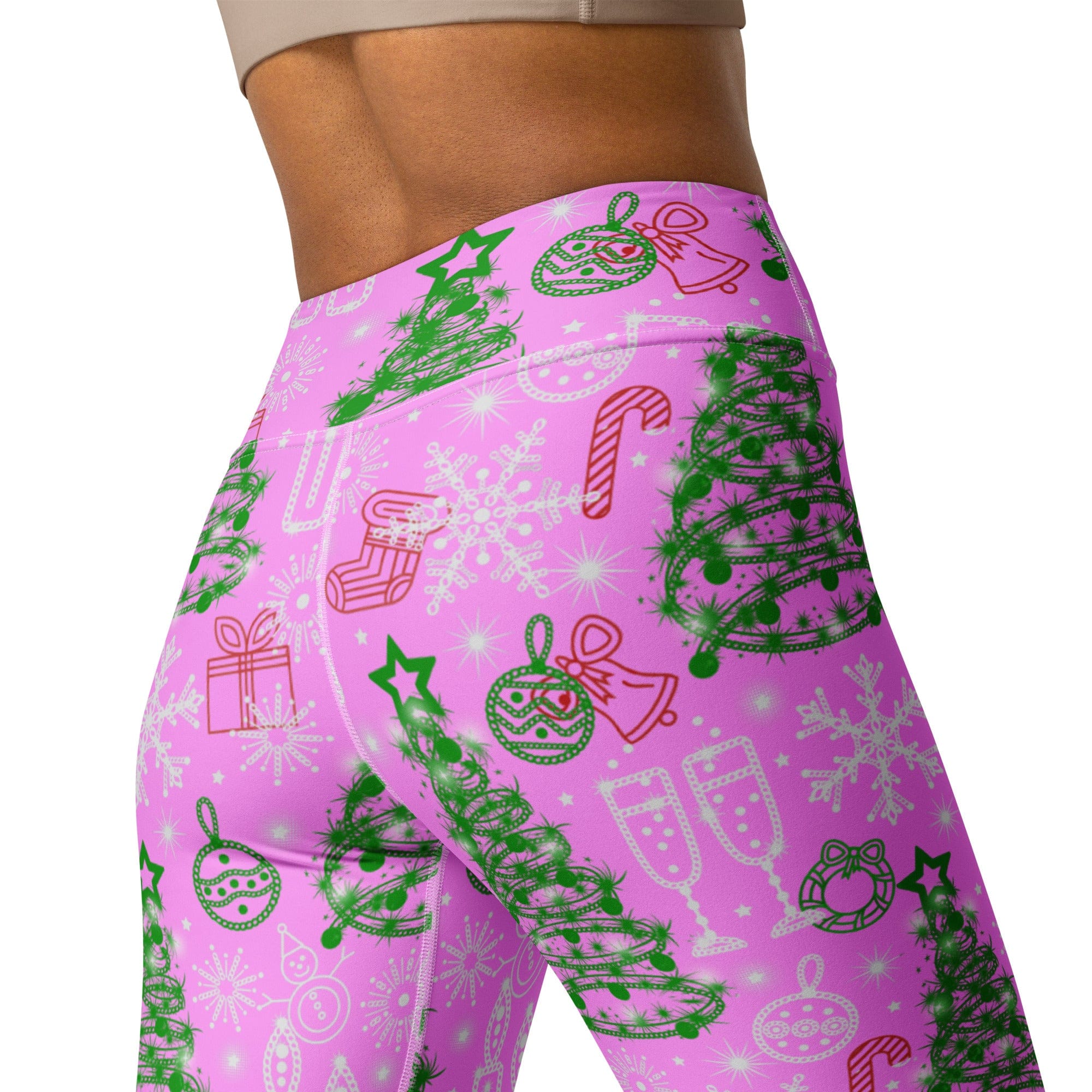 Pink Tinsel Dreams Yoga Leggings
