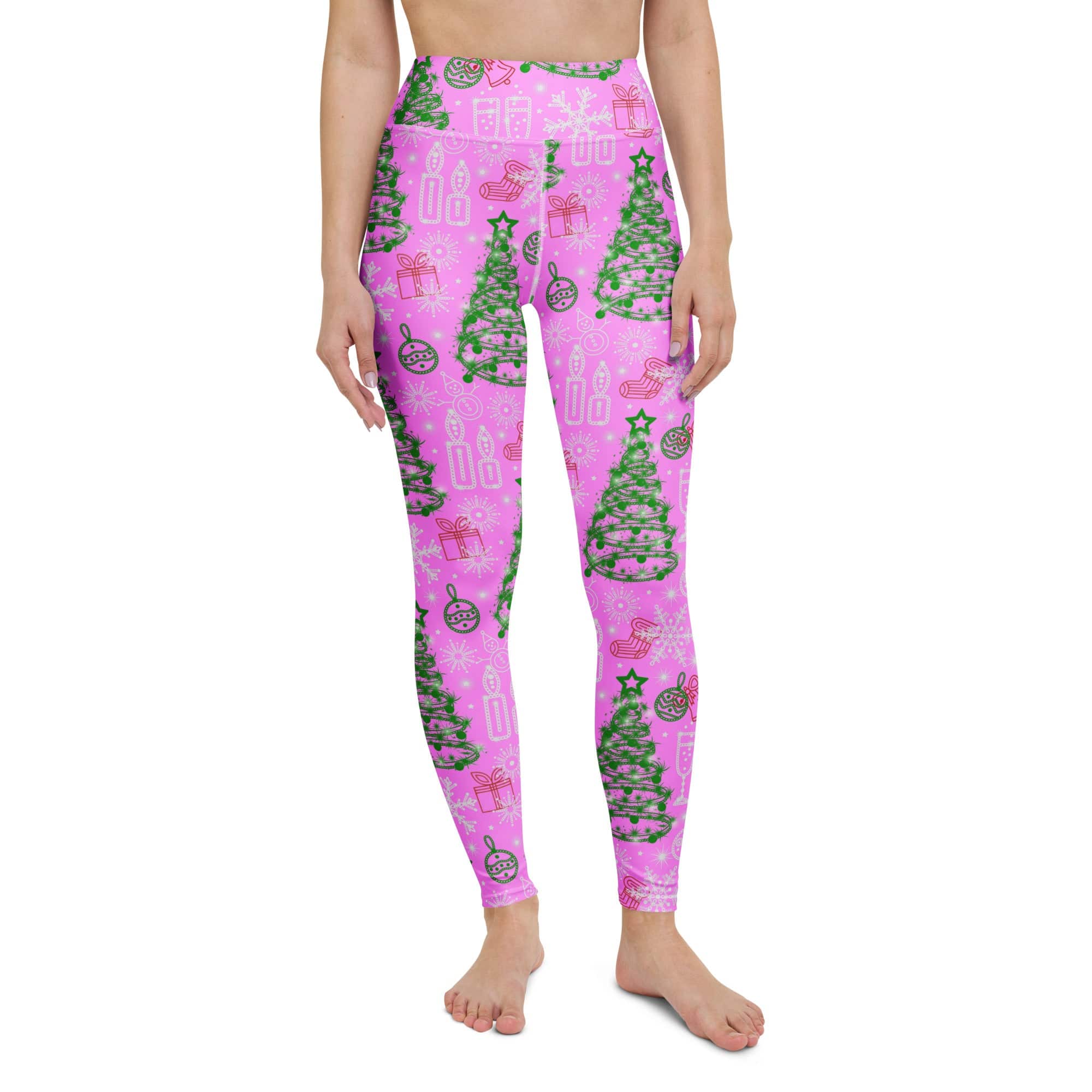 Pink Tinsel Dreams Yoga Leggings