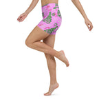 Pink Tinsel Dreams Yoga Shorts