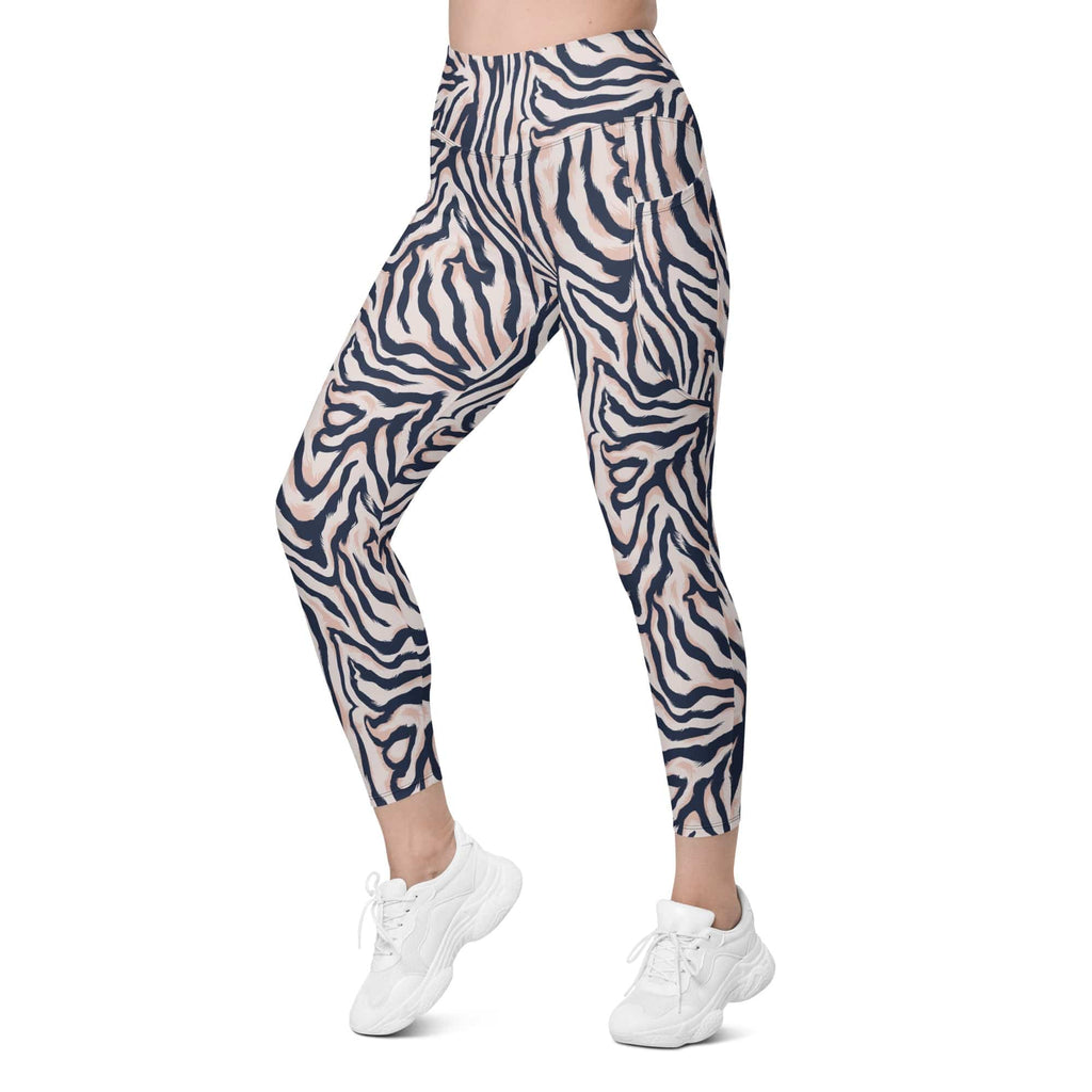 Pinkish Zebra Leggings With Pockets