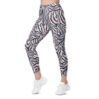 Pinkish Zebra Leggings With Pockets