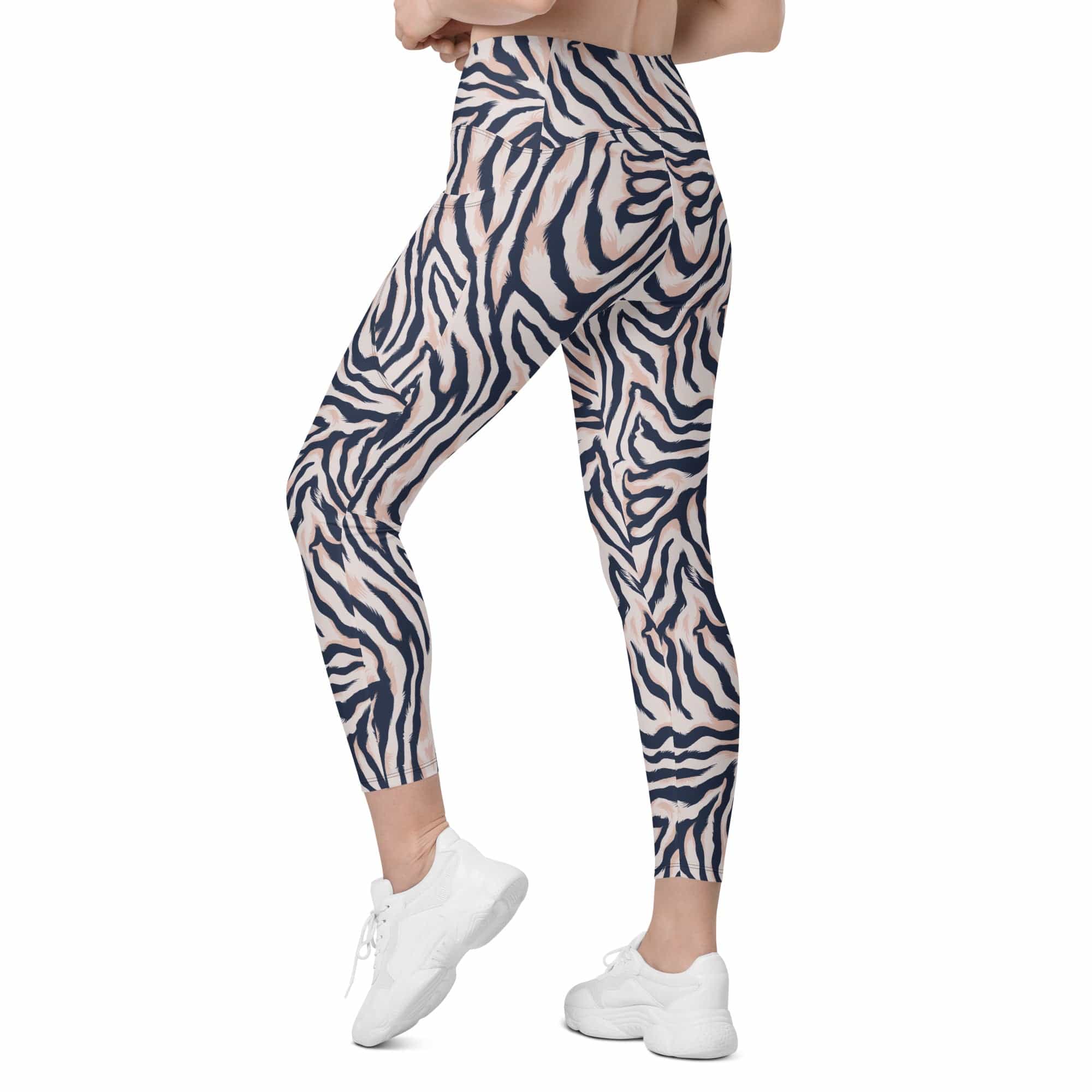 Pinkish Zebra Leggings With Pockets
