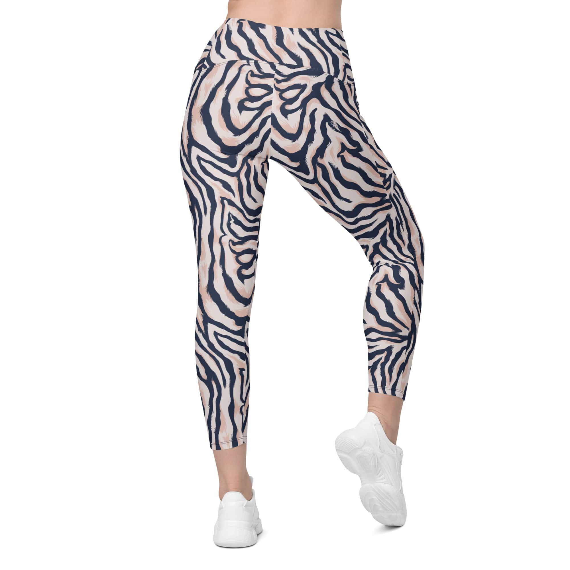 Pinkish Zebra Leggings With Pockets
