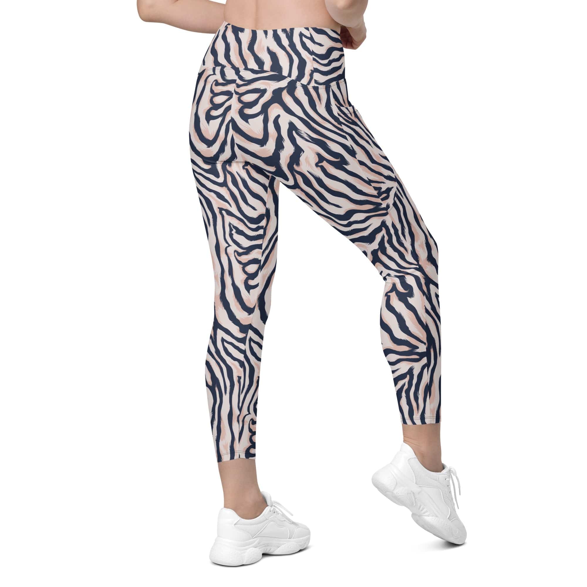 Pinkish Zebra Leggings With Pockets