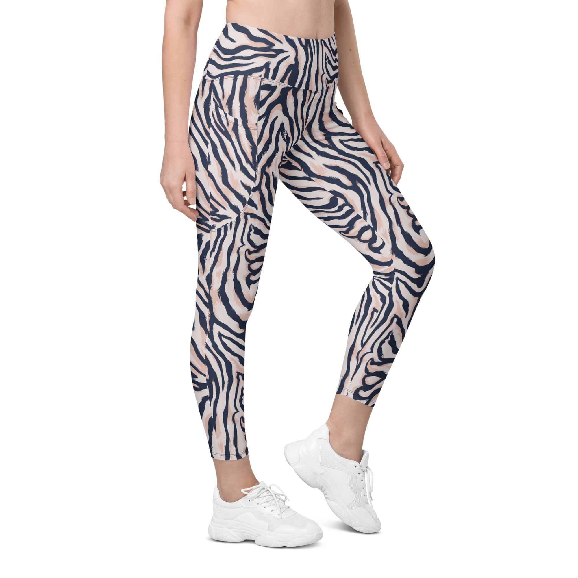 Pinkish Zebra Leggings With Pockets