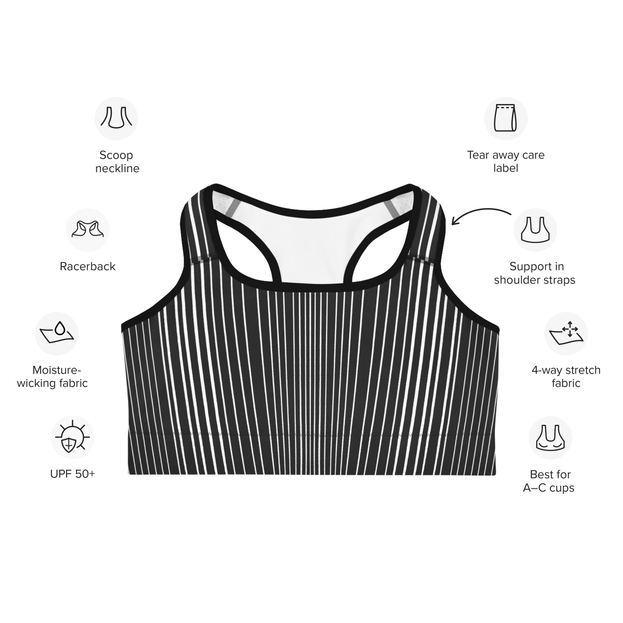 Pinstripe Illusion Sports Bra