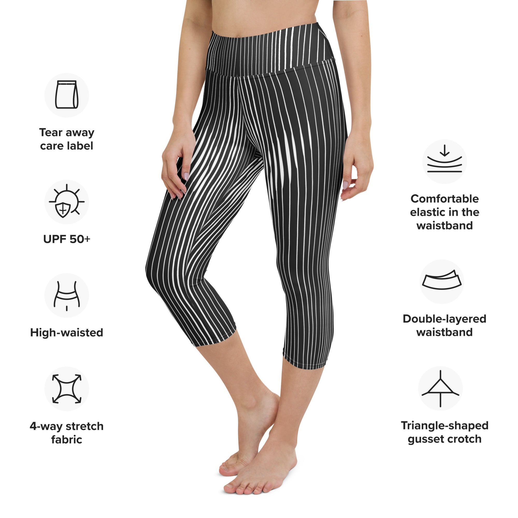 Pinstripe Illusion Yoga Capris