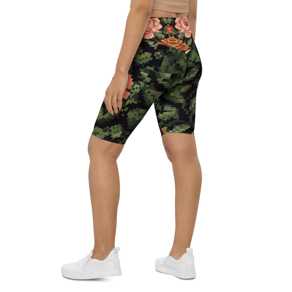 Pixel Floral Biker Shorts