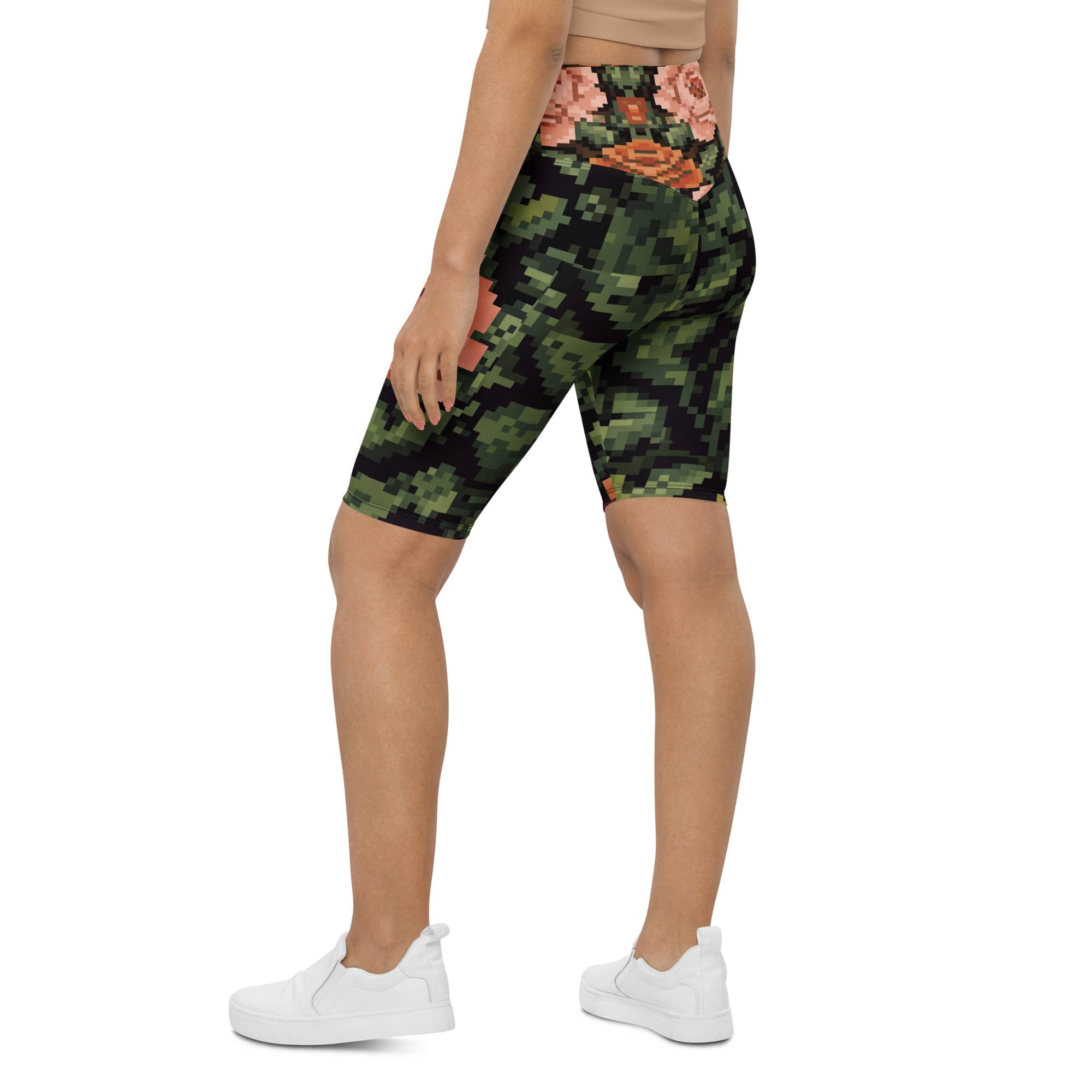 Pixel Floral Biker Shorts