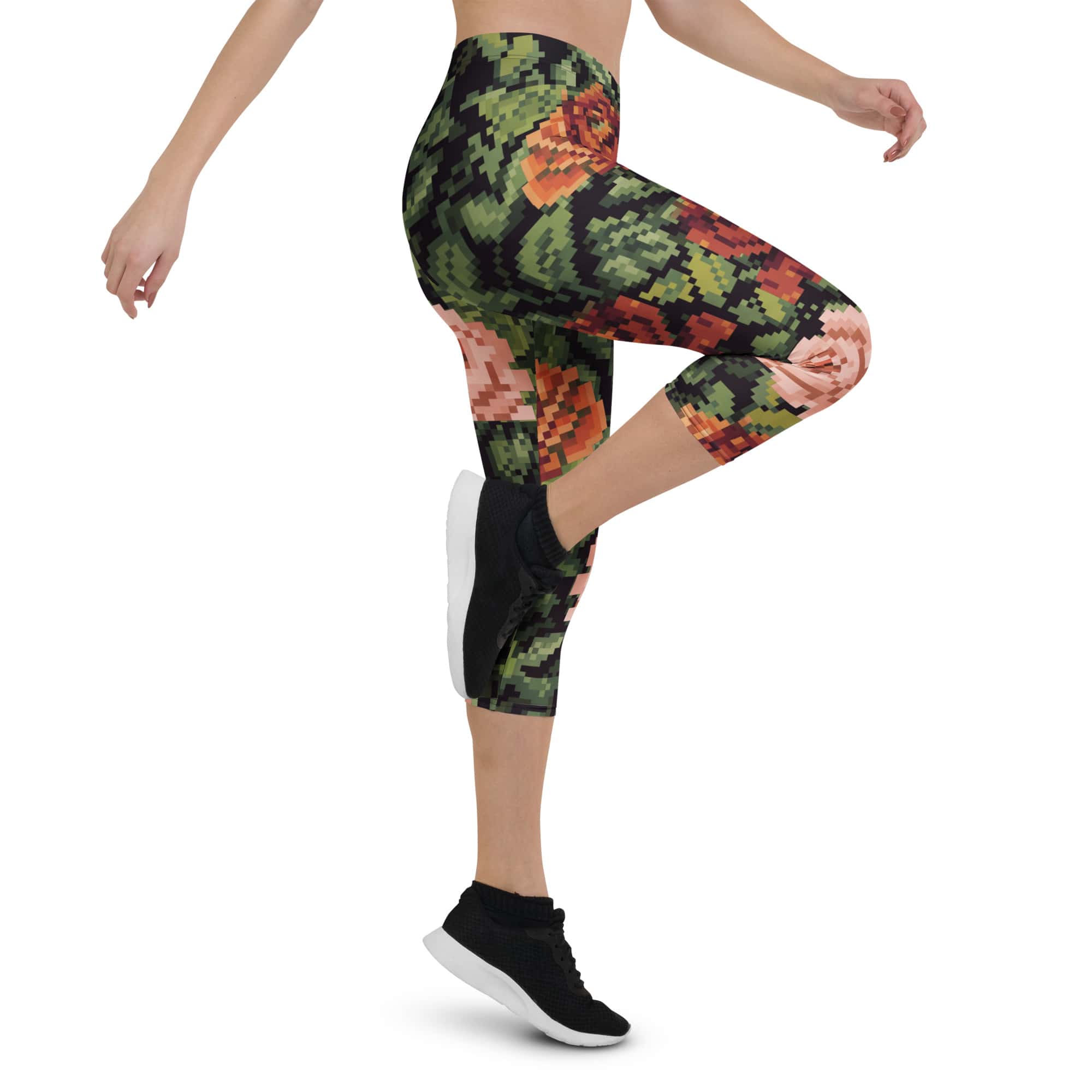 Pixel Floral Capris