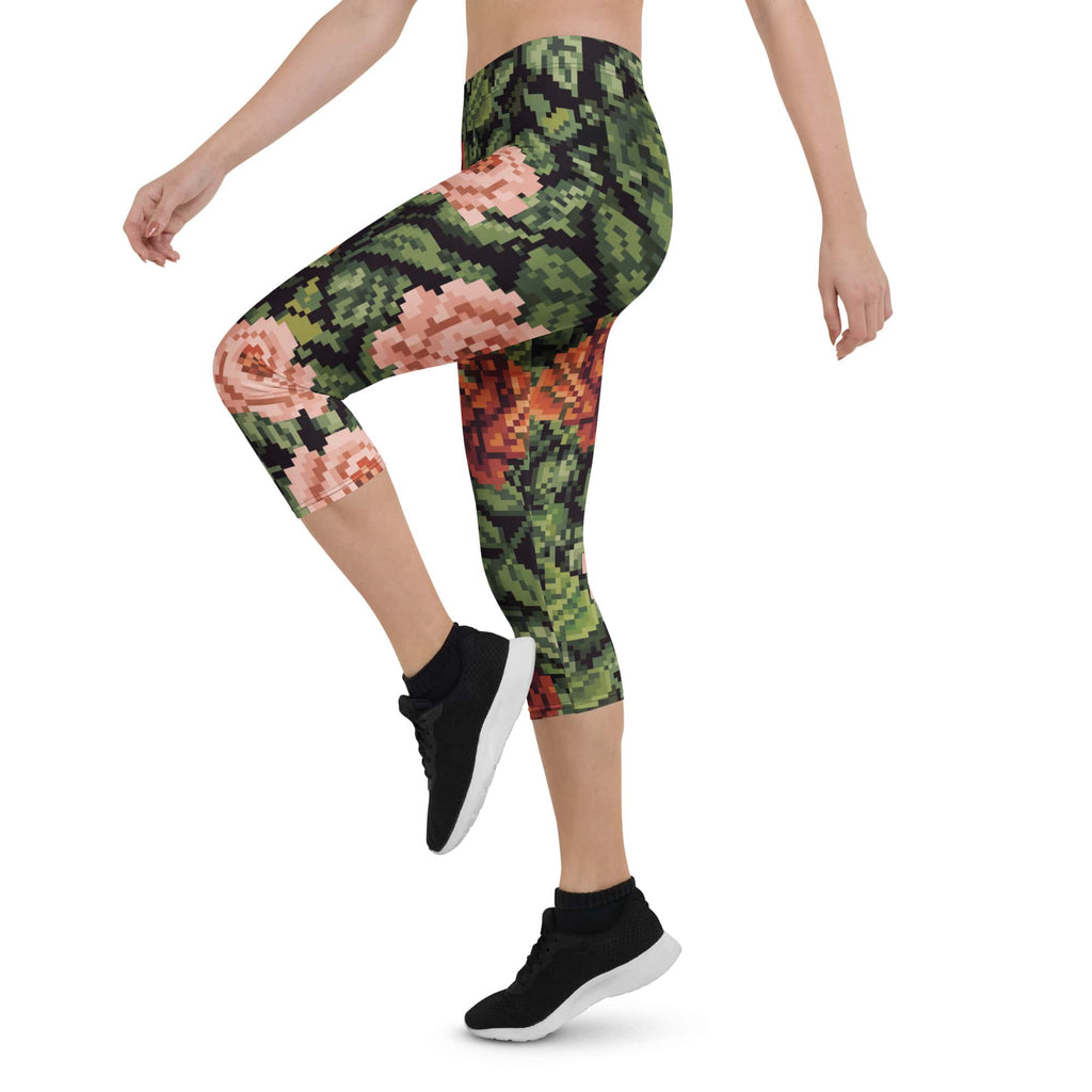 Pixel Floral Capris