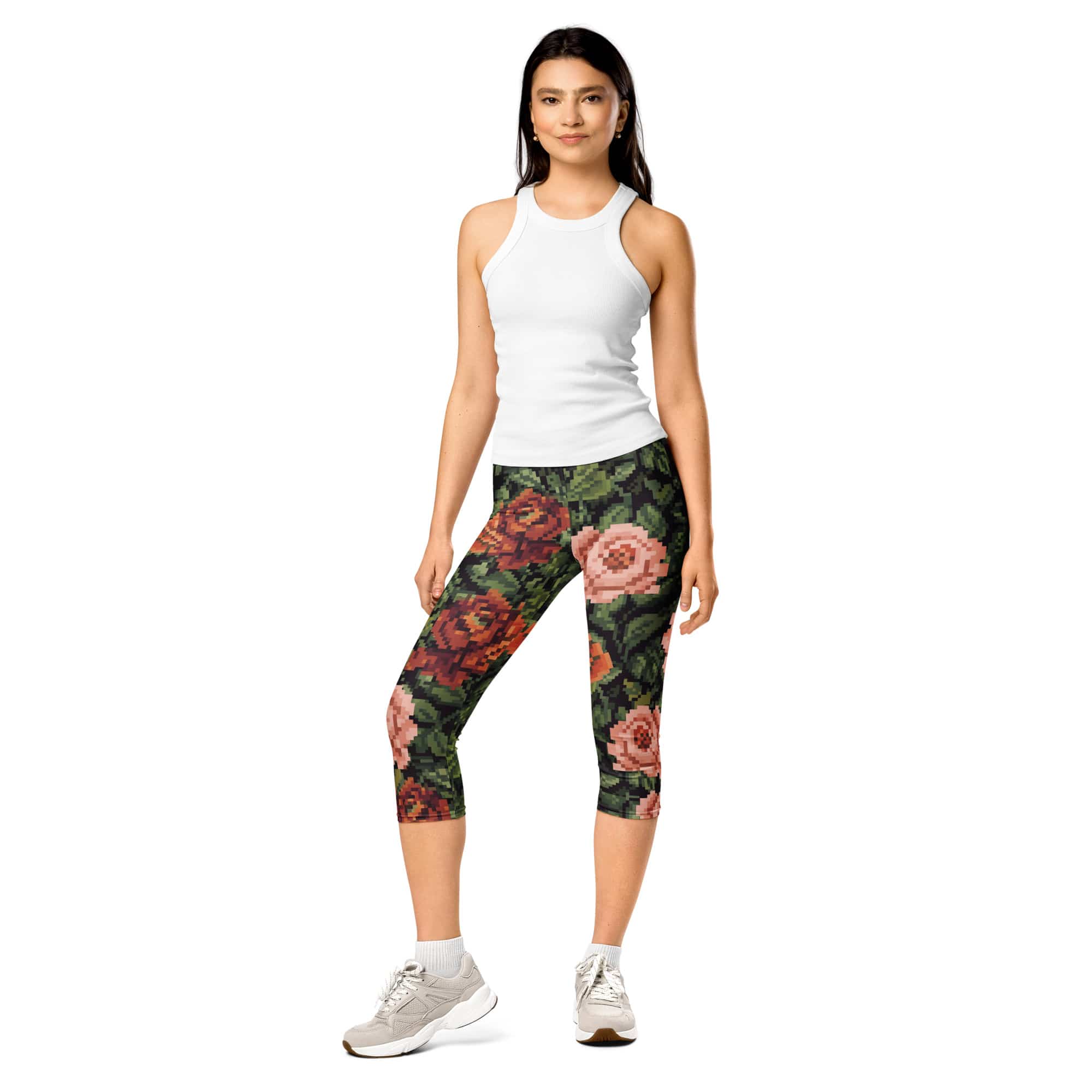 Pixel Floral Capris