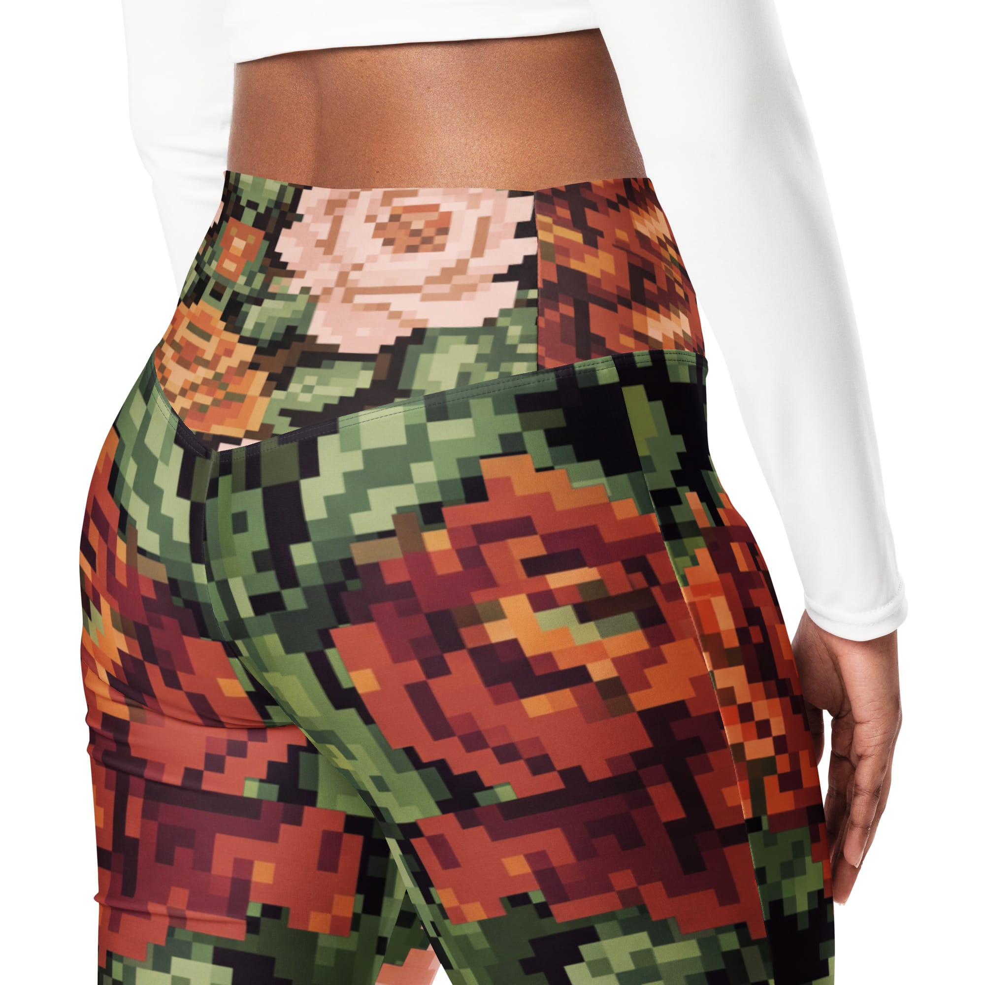 Pixel Floral Flare Leggings