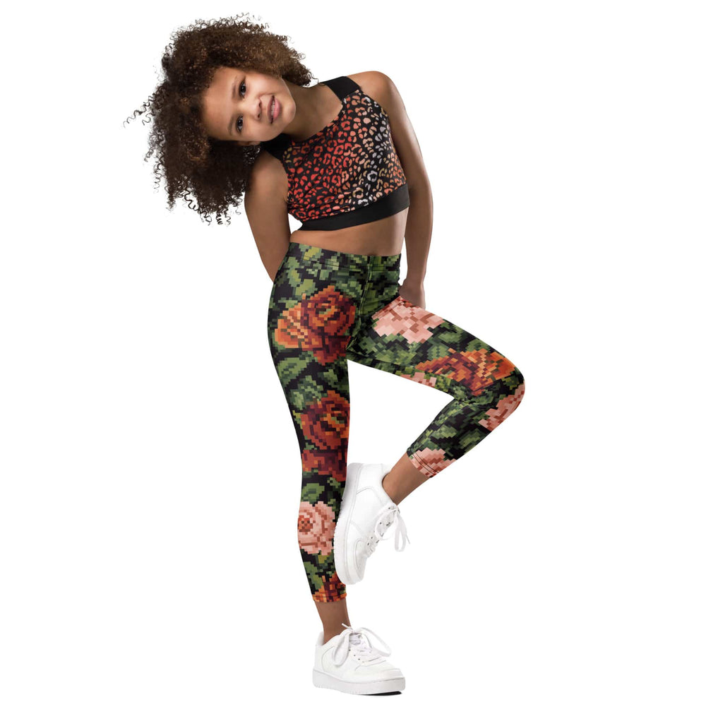 Pixel Floral Kid's Leggings