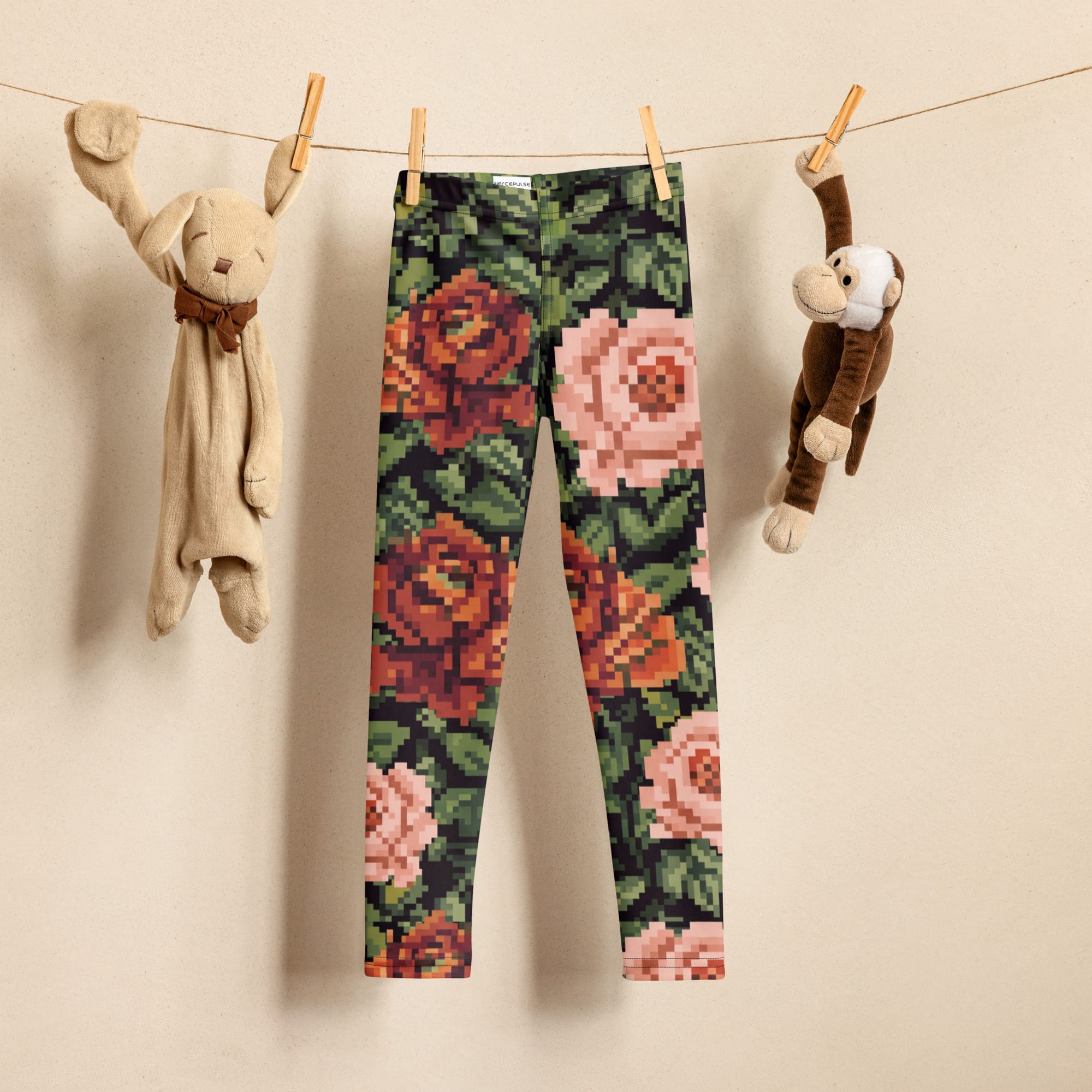 Pixel Floral Kid's Leggings