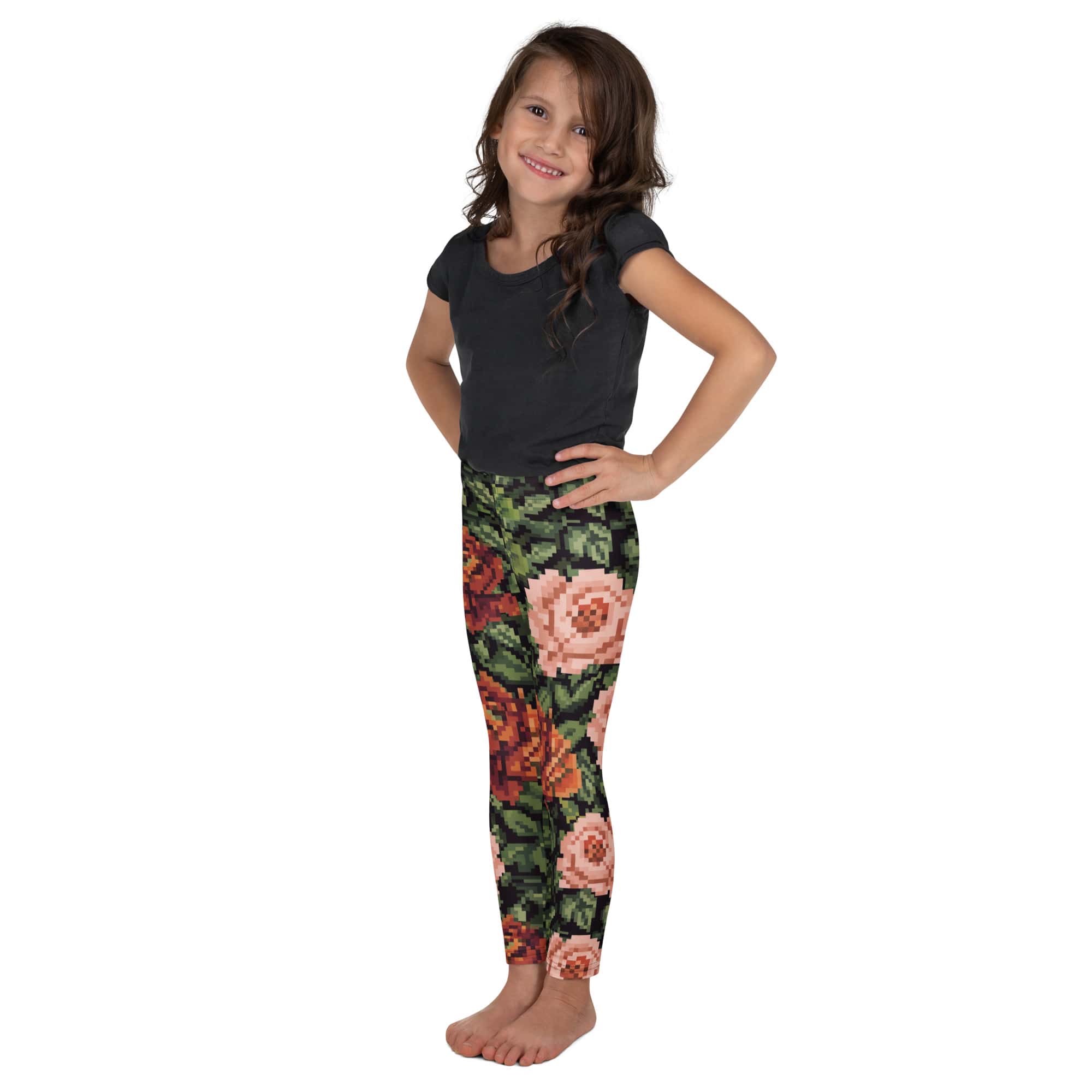 Pixel Floral Kid's Leggings