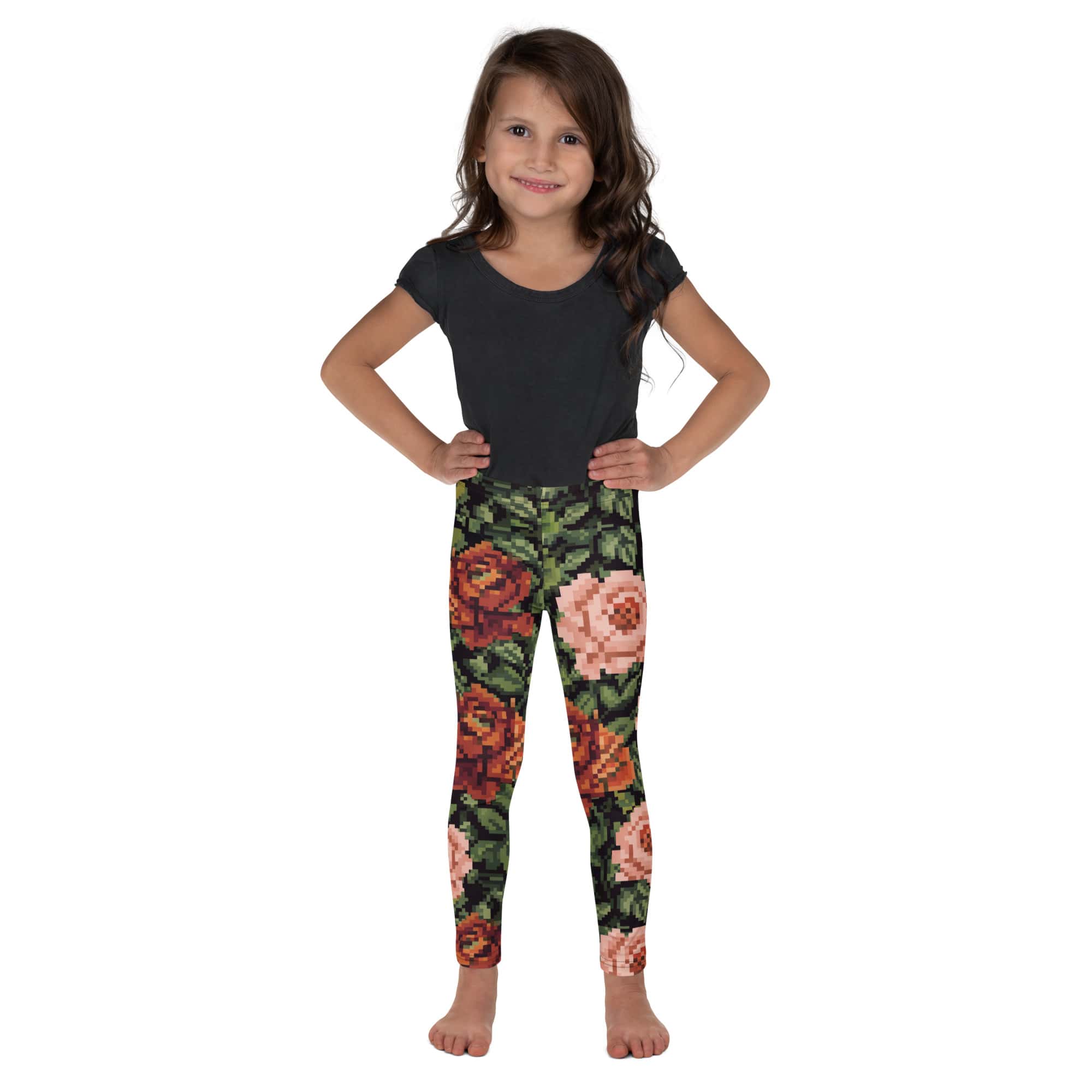Pixel Floral Kid's Leggings