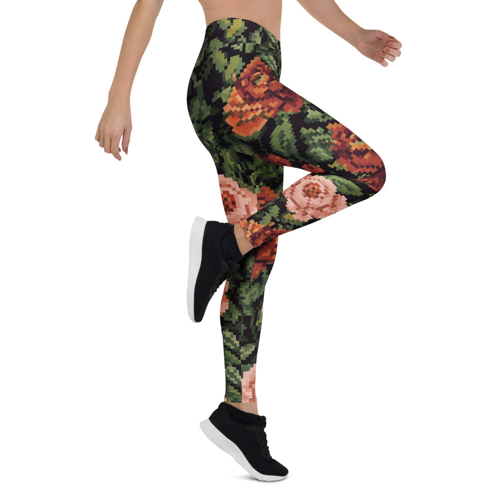 Pixel Floral Leggings