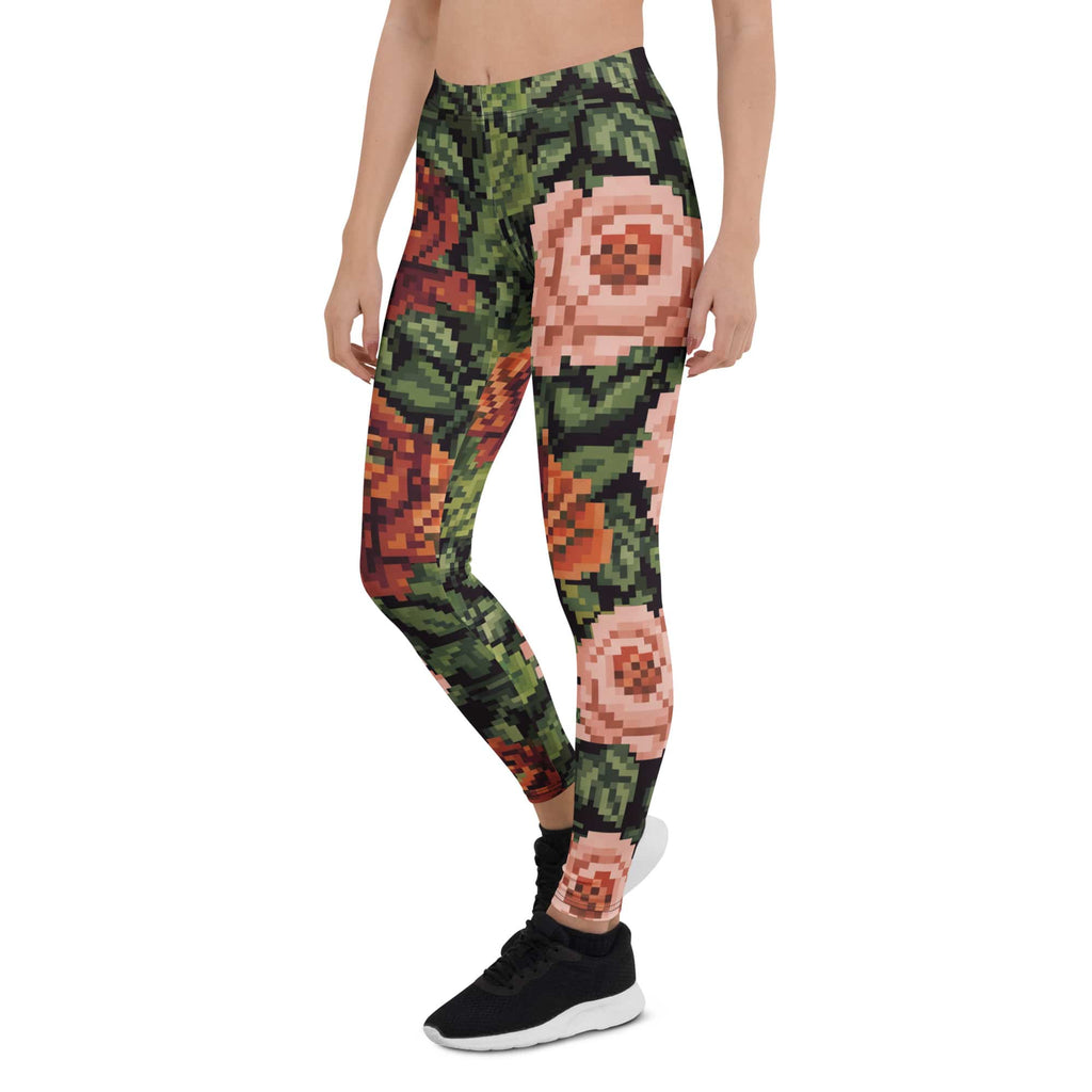 Pixel Floral Leggings