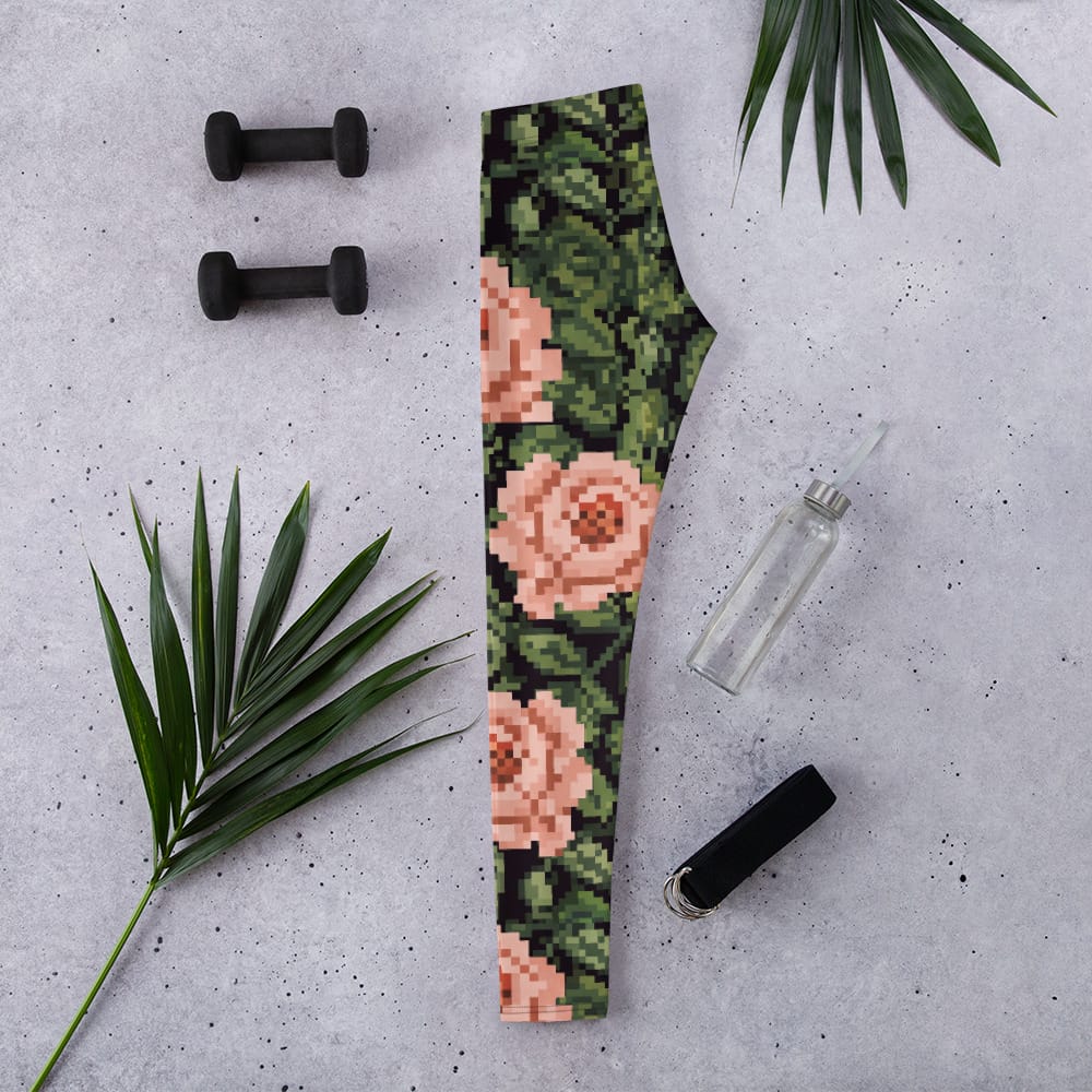 Pixel Floral Leggings