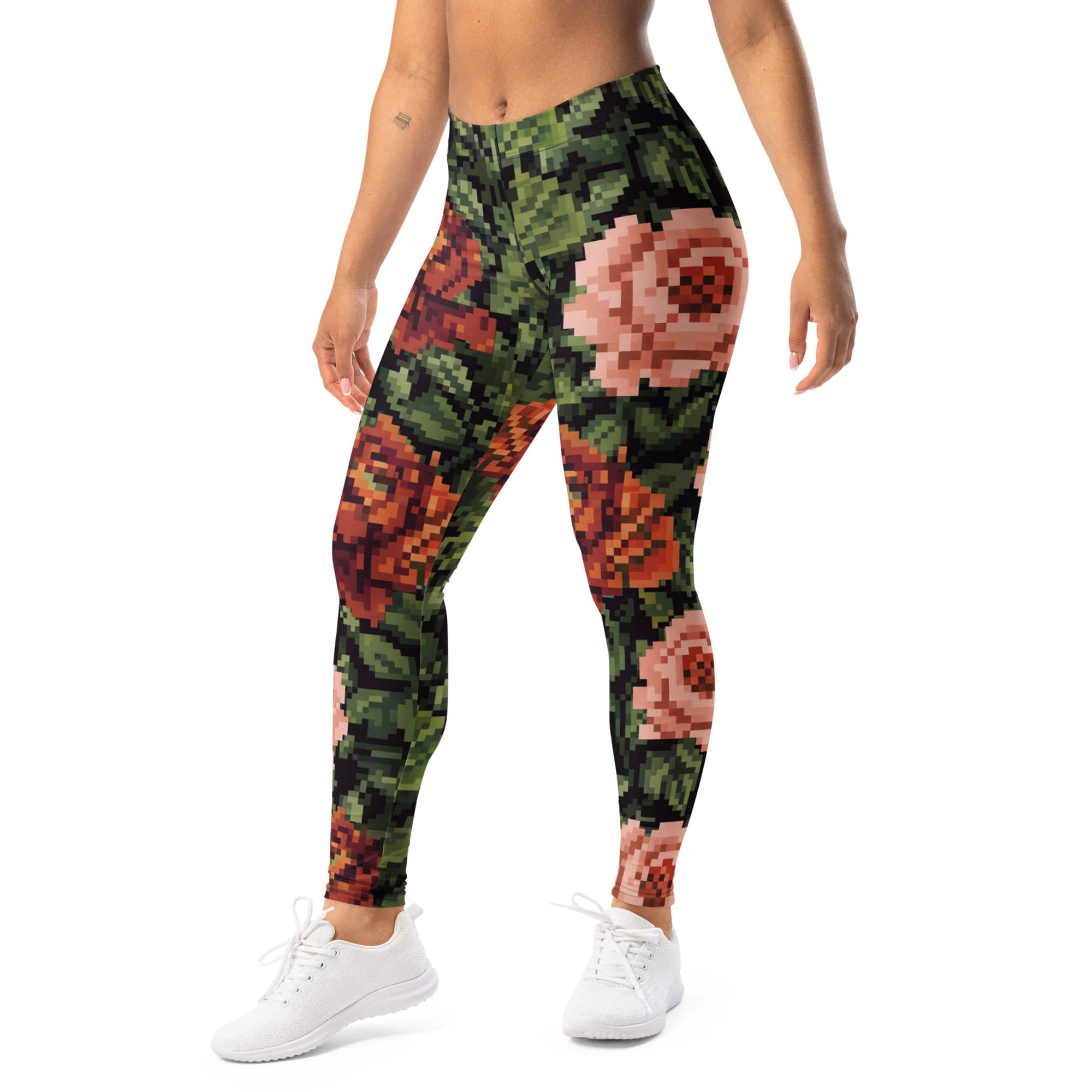 Pixel Floral Leggings