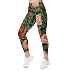 Pixel Floral Leggings With Pockets