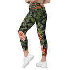Pixel Floral Leggings With Pockets