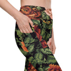 Pixel Floral Leggings With Pockets