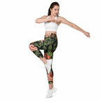 Pixel Floral Leggings With Pockets
