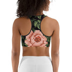 Pixel Floral Sports Bra