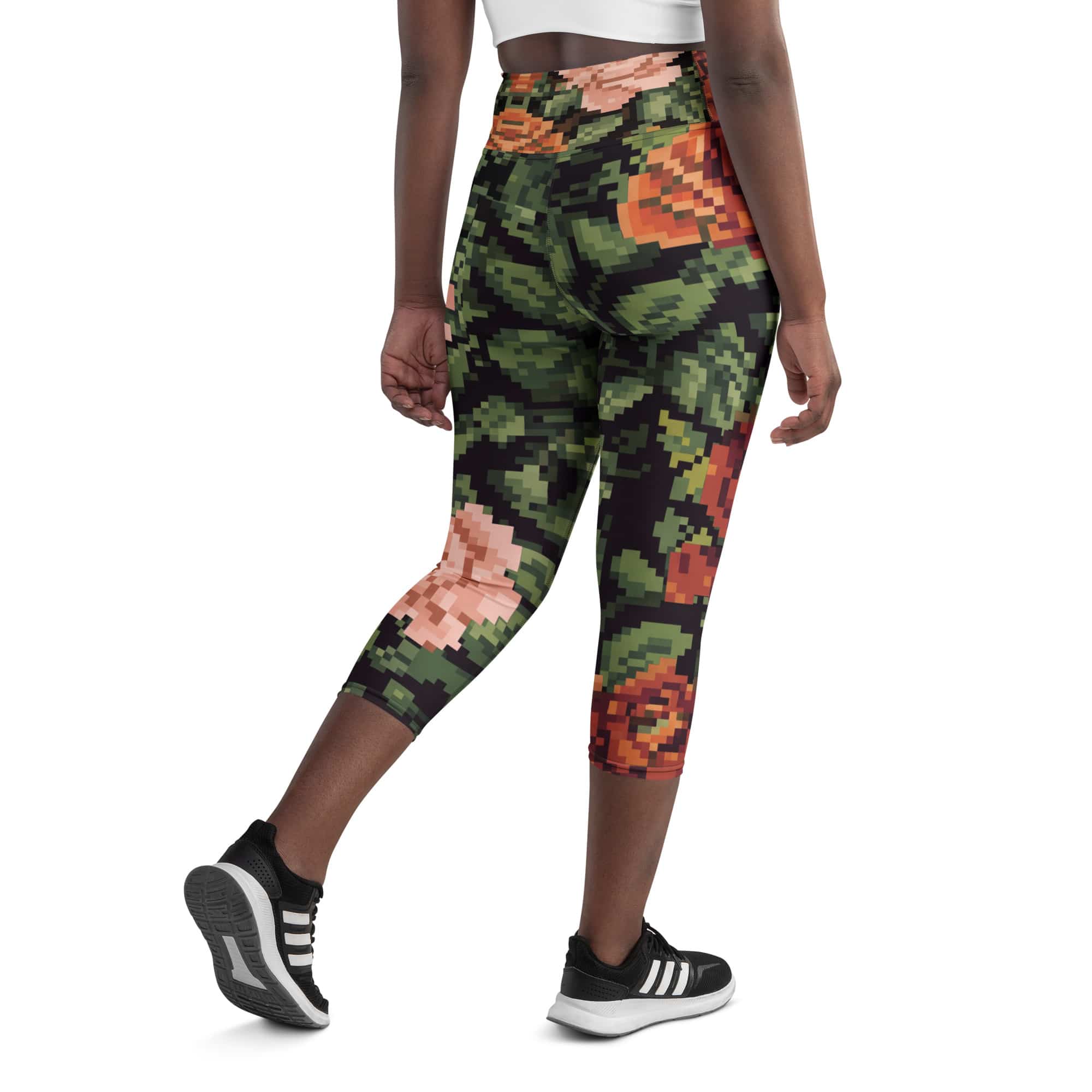 Pixel Floral Yoga Capris