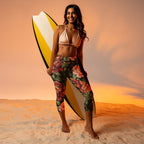 Pixel Floral Yoga Capris