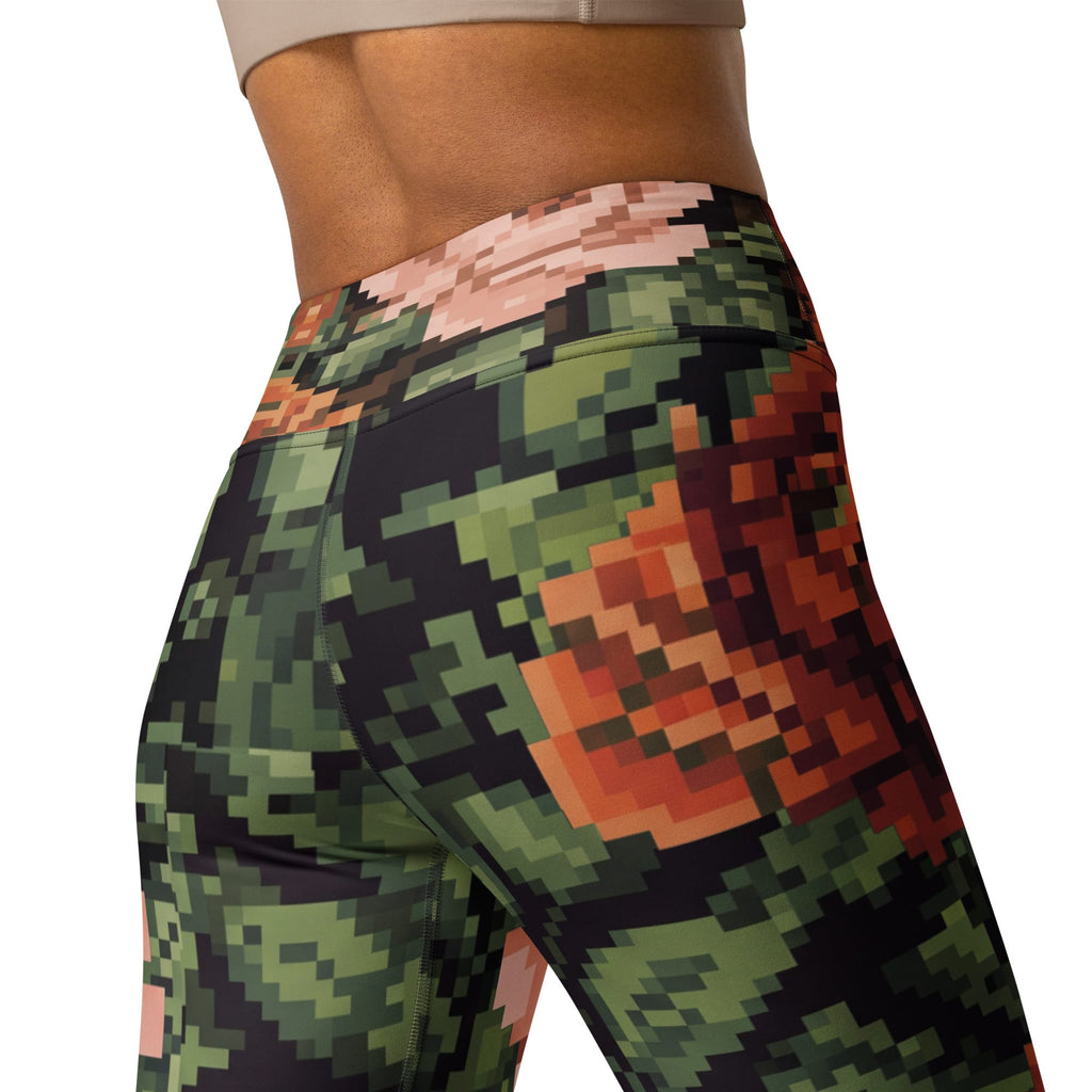 Pixel Floral Yoga Leggings
