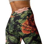 Pixel Floral Yoga Leggings