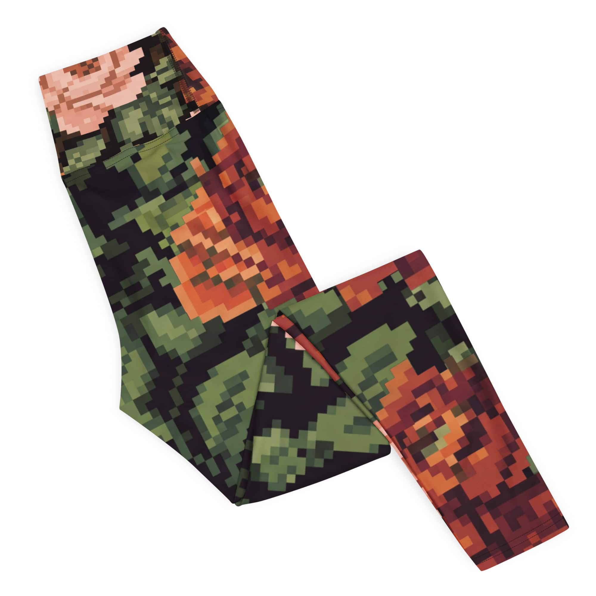 Pixel Floral Yoga Leggings