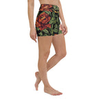 Pixel Floral Yoga Shorts