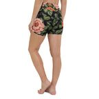 Pixel Floral Yoga Shorts