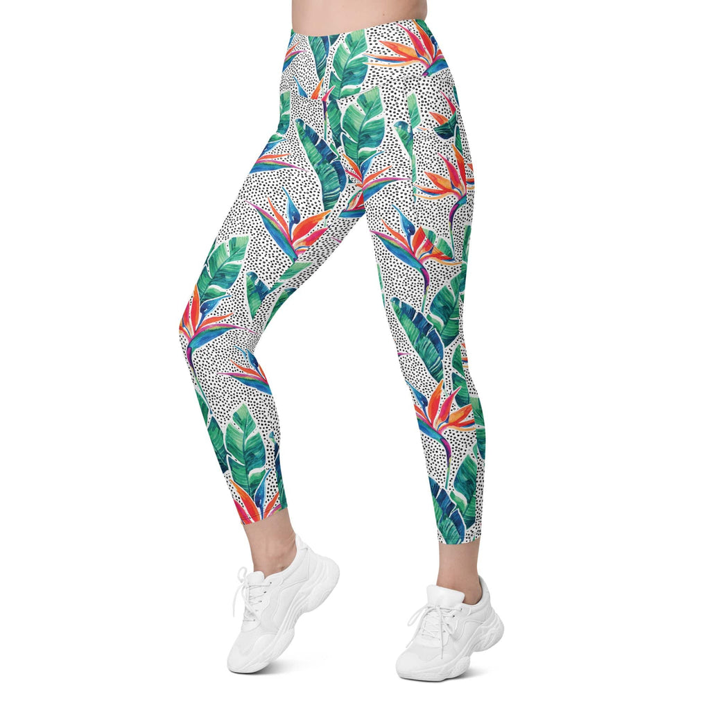 Polka Dot Floral Leggings With Pockets