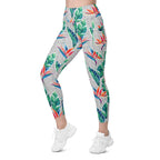 Polka Dot Floral Leggings With Pockets