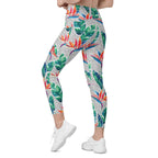 Polka Dot Floral Leggings With Pockets